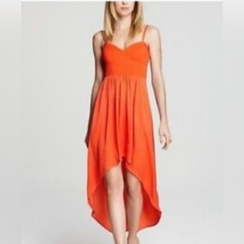 Mimi Chica Loves You Y2K Vibrant Flowy High Low Dress | Coral | Size Small